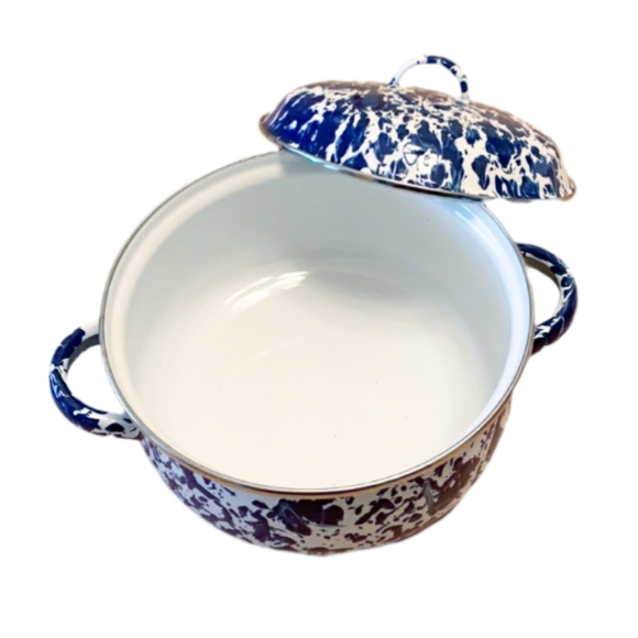 Golden Rabbit Enamel Ware Cobalt Swirl Mini-Dutch Oven - Picture 3 of 6